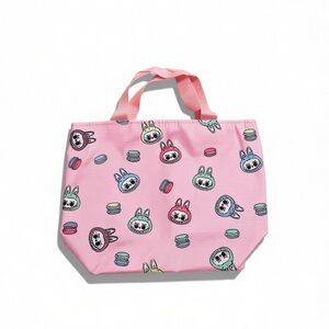 Labubu Pink Tote Bag with Zipper